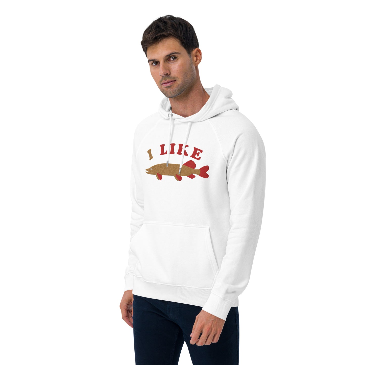 I Like Pike Unisex eco raglan hoodie