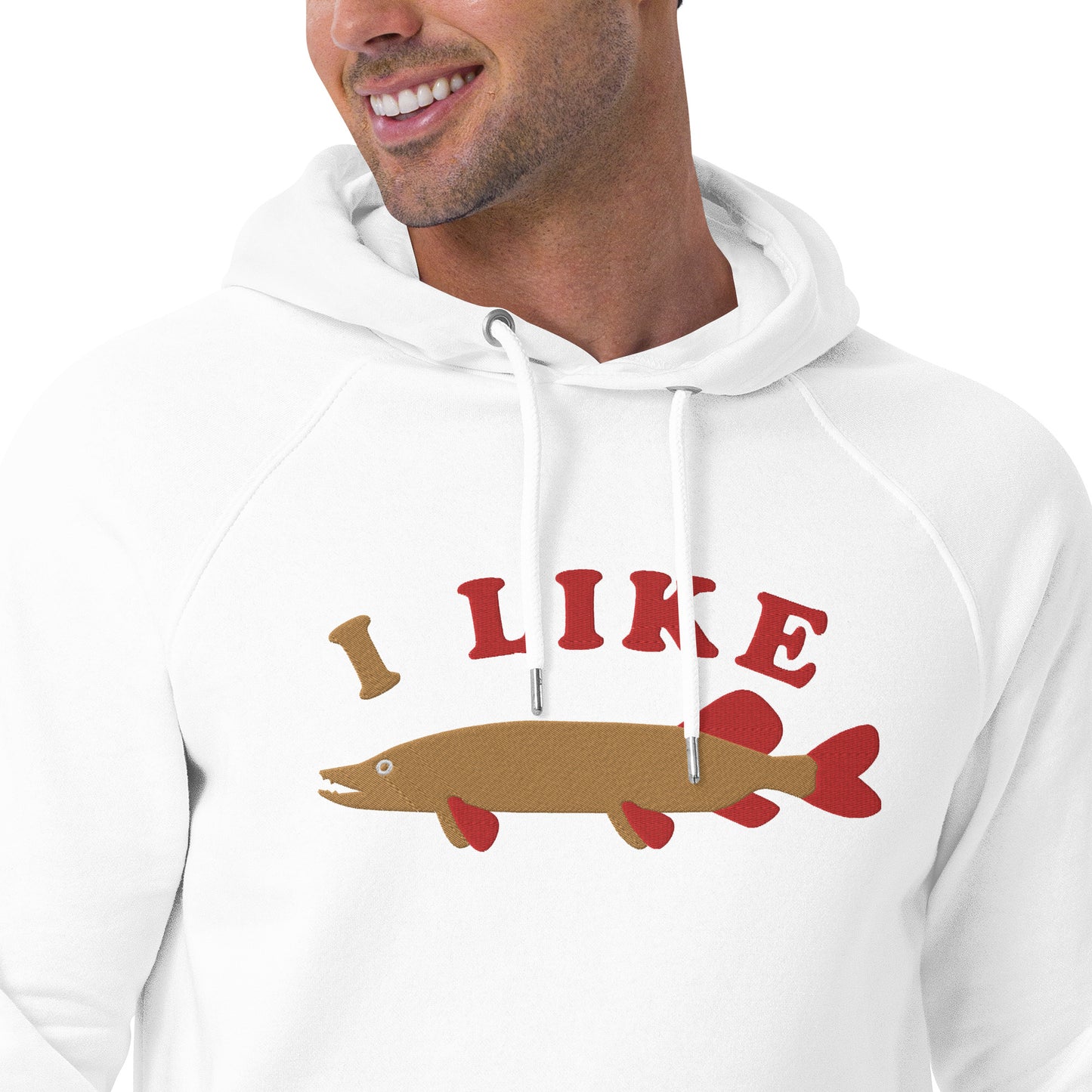 I Like Pike Unisex eco raglan hoodie