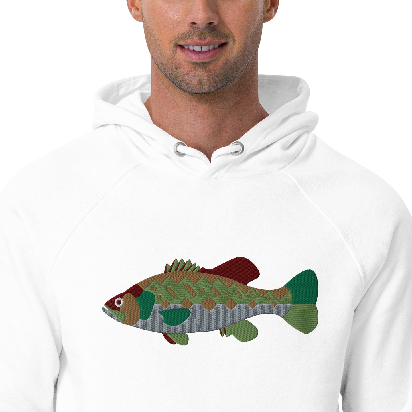 Largemouth Bass Unisex eco raglan hoodie