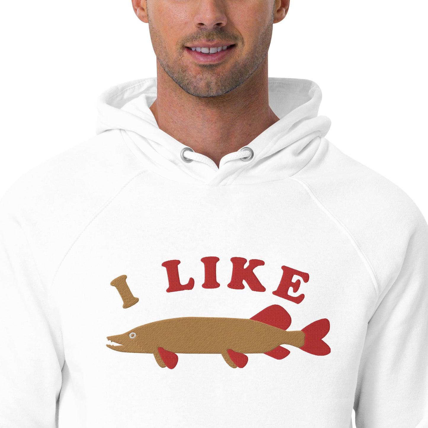 I Like Pike Unisex eco raglan hoodie