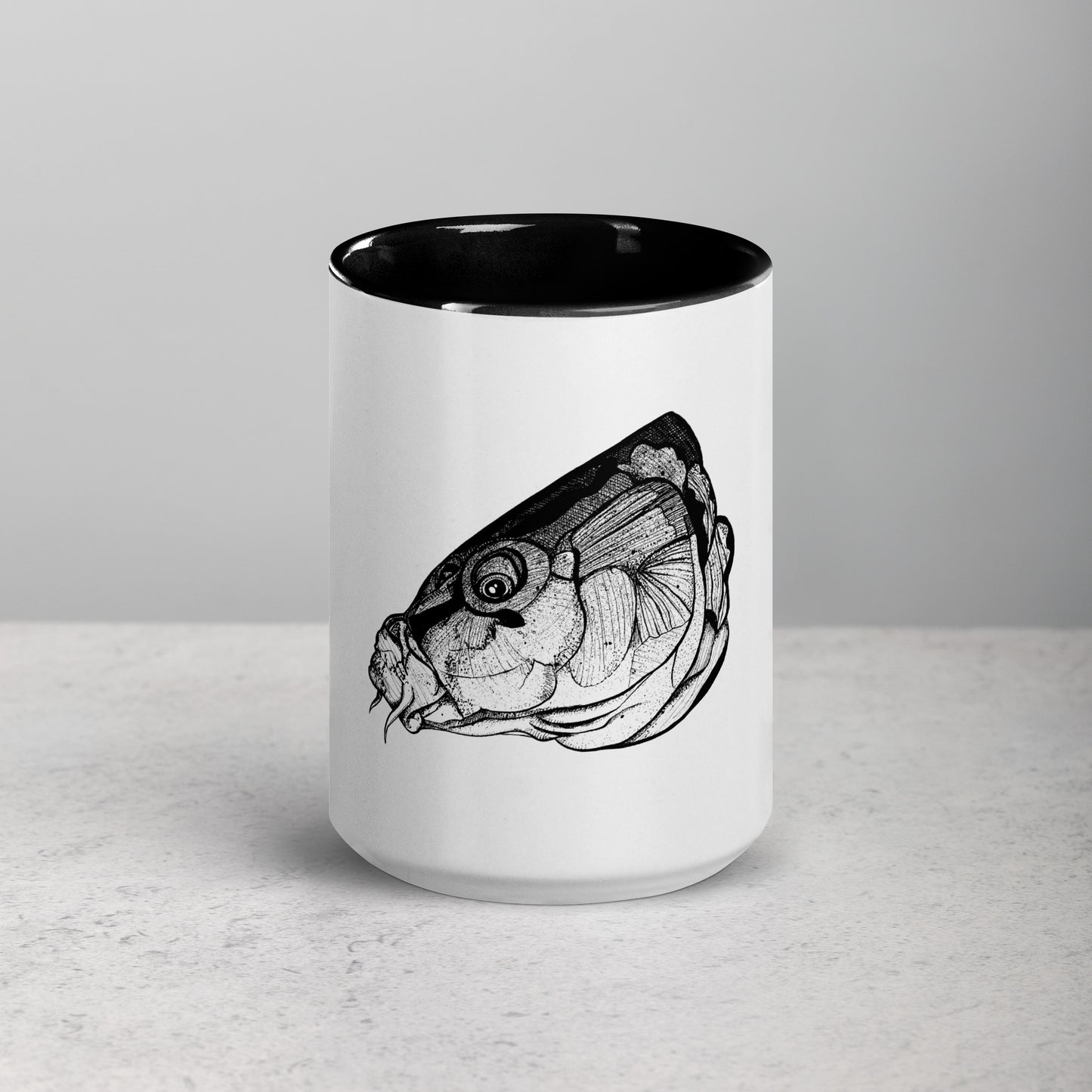 Carp Head Mug with Color Inside