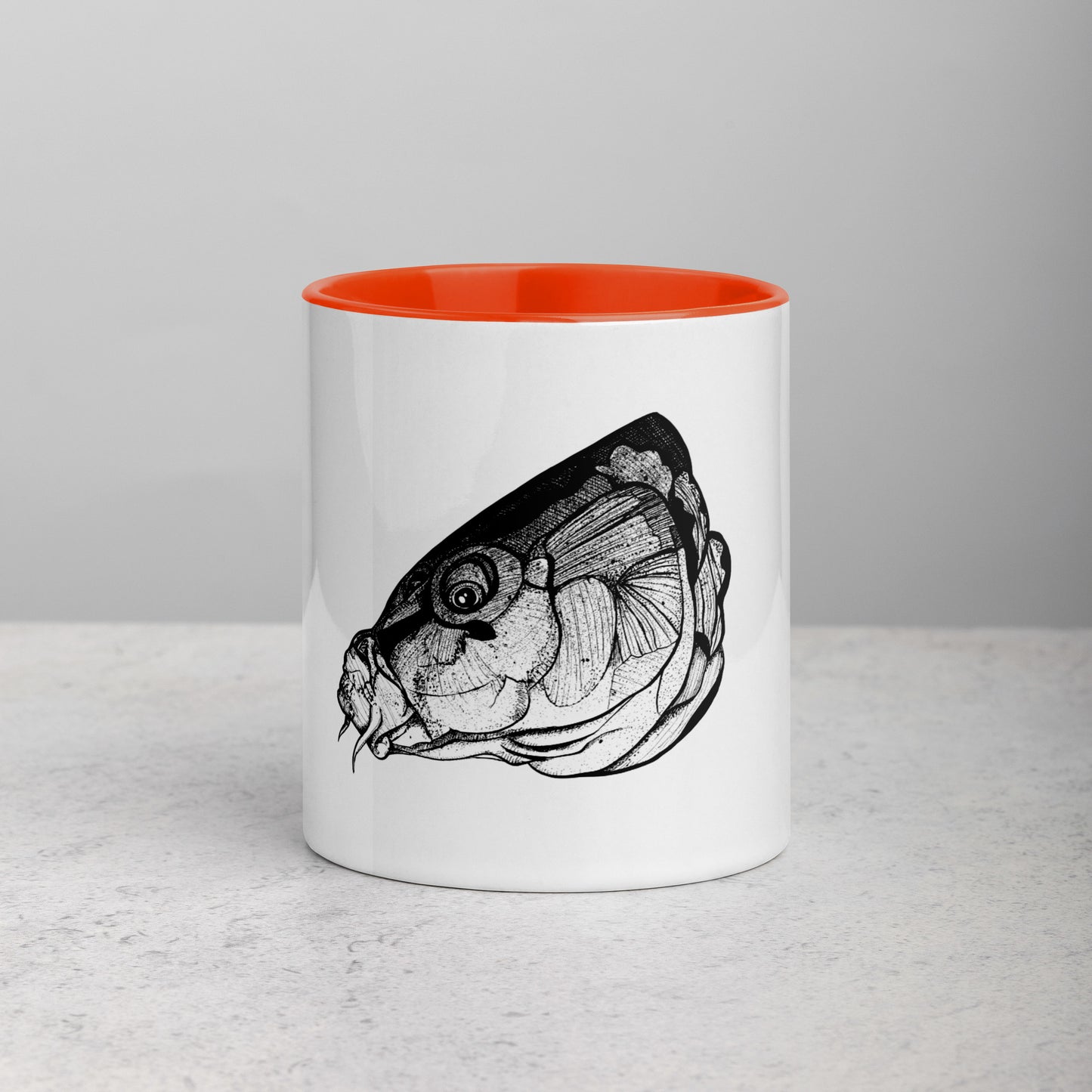 Carp Head Mug with Color Inside