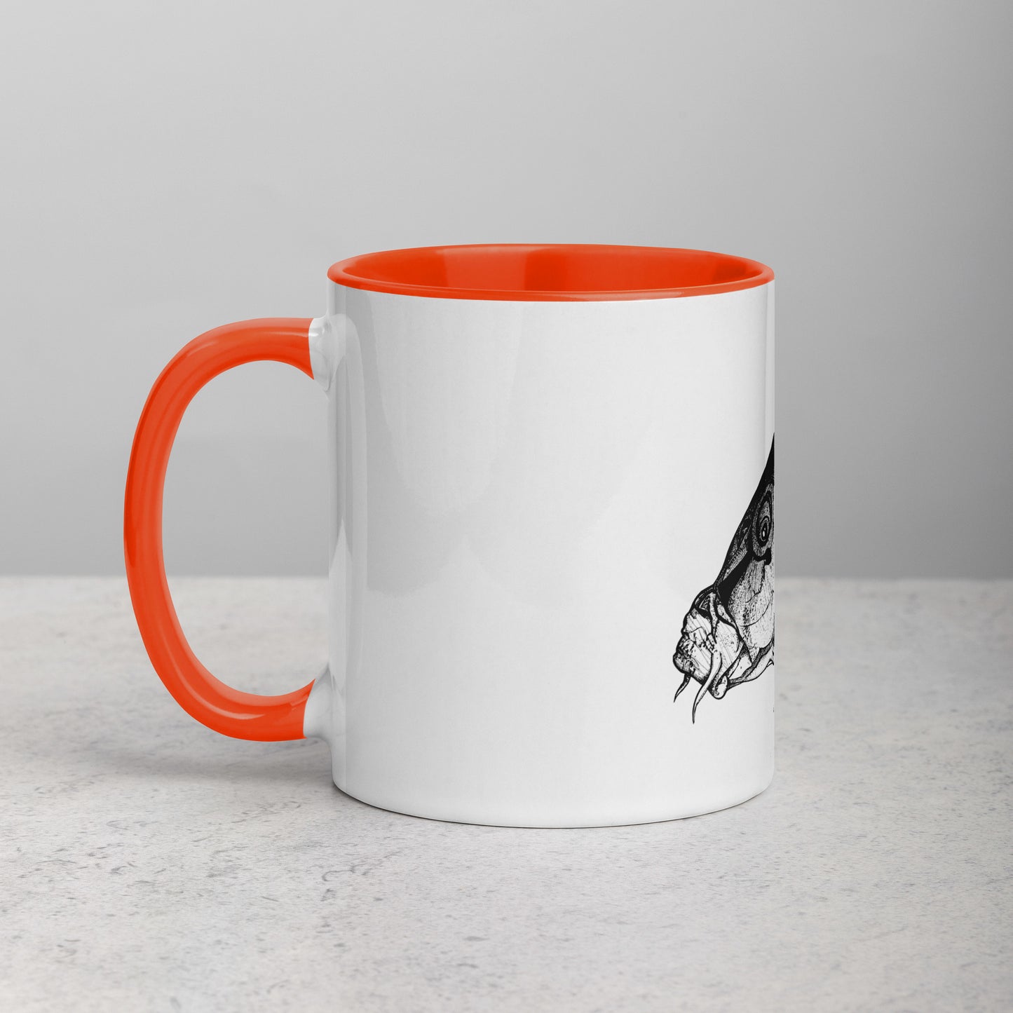 Carp Head Mug with Color Inside